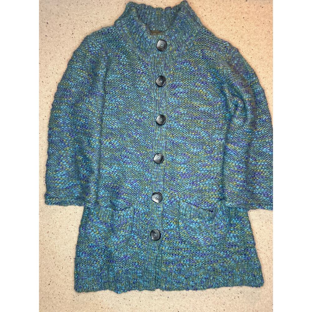 Apropos Wool Blend Cardigan Sweater Womens Medium Lagenlook Scandi